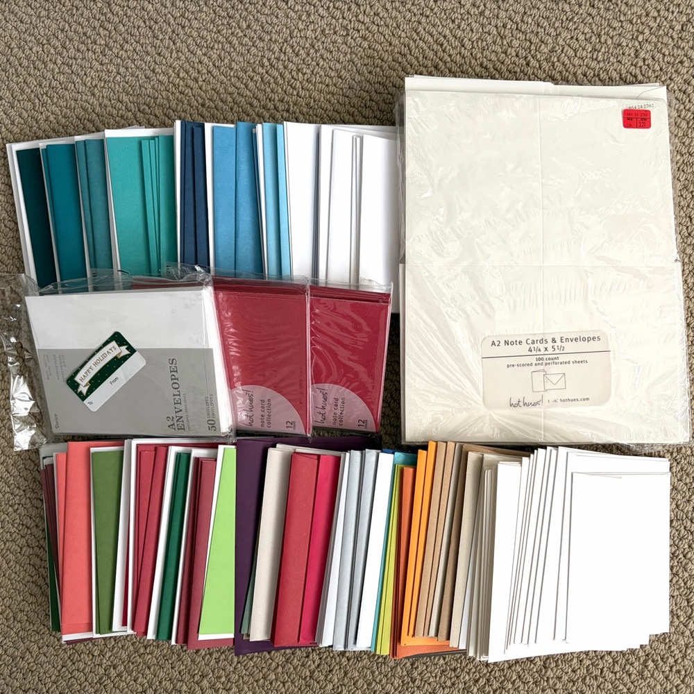 New 307 4x5 Colorful Note Cards and Envelopes Set
